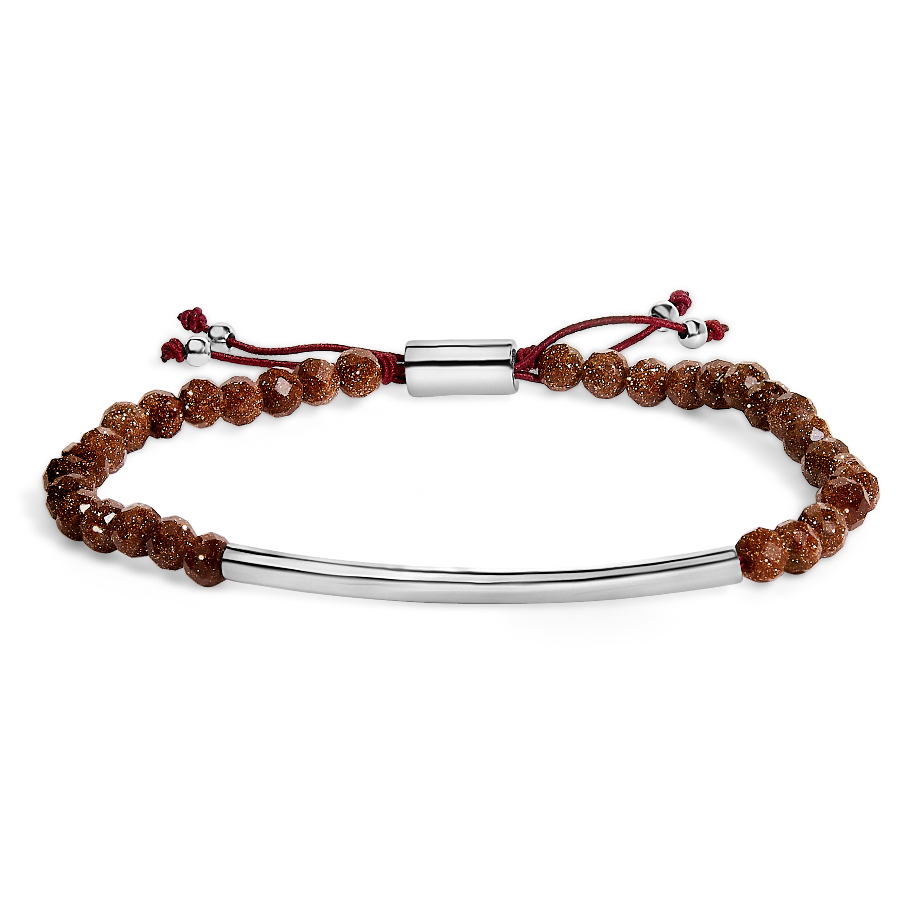 Sterling Silver Sand Bead Station Bracelet